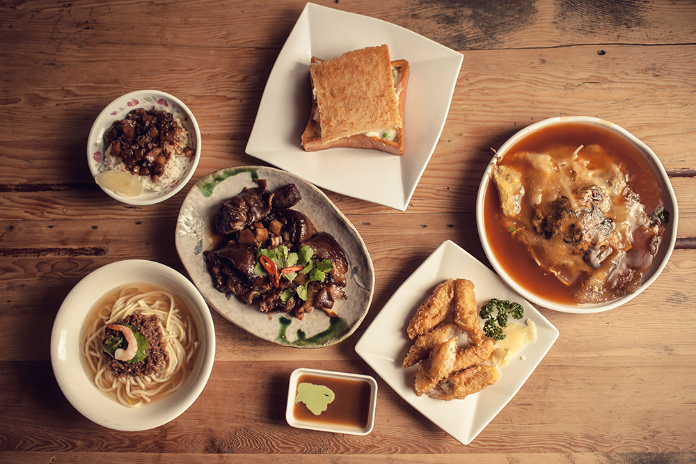 A selection of dishes at Chikan Peddler's Noodles