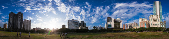 Panorama image of Civic Square in Taichung City