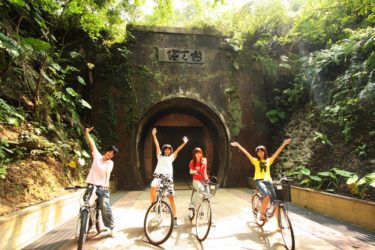 Happy Bikers in front of Old Caoling Tunnel