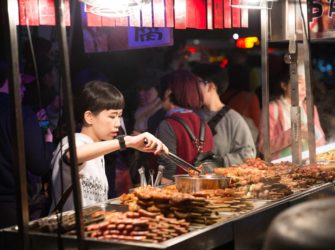 Barbecue stand in Shilin night market 