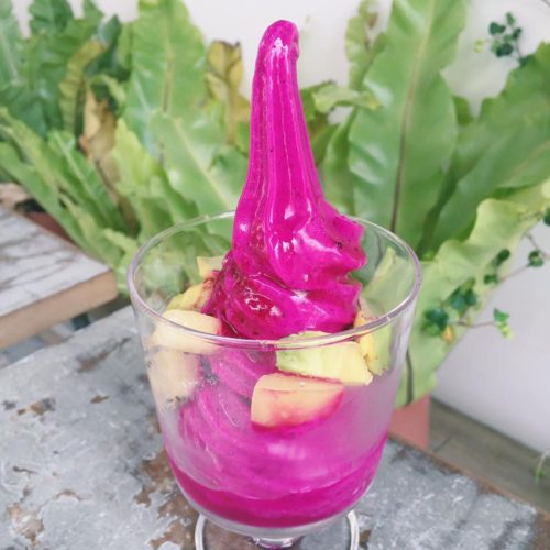 Ice treats: A tall dragon fruit-flavored ice cream