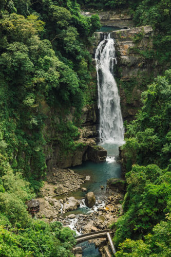 Little Wulai waterfall seen from a distance