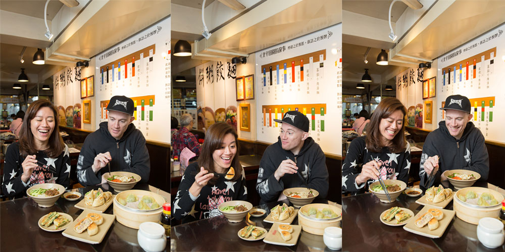 Two diners enjoying a meal at Beiping Tianyuan Restaurant