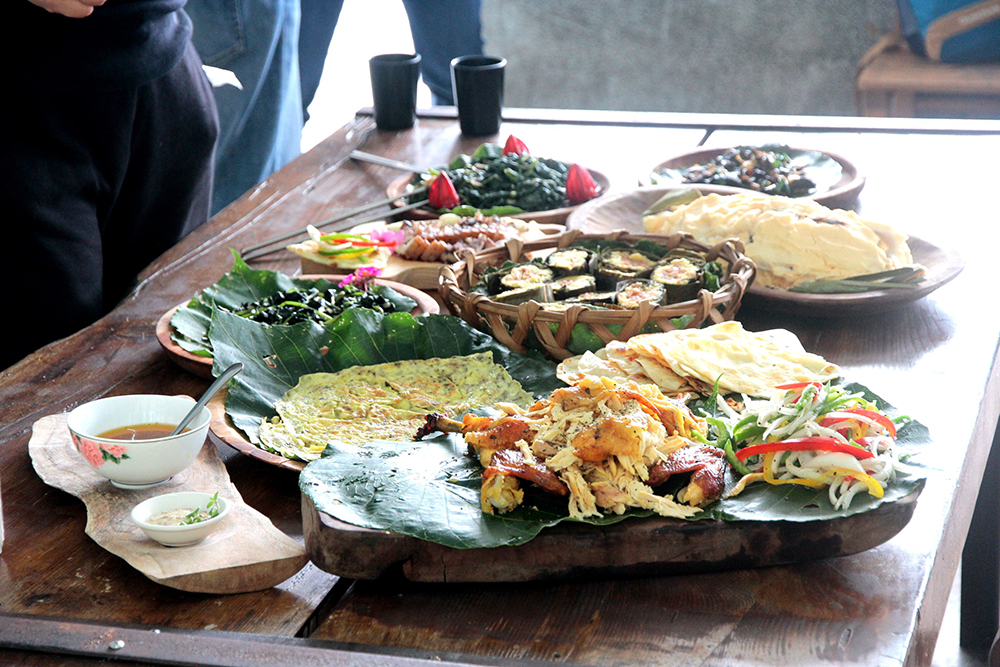 Indigenous food served at the studio