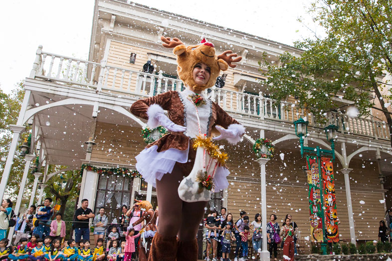 Foam rain during parade