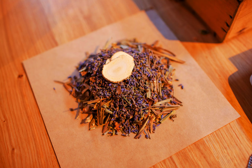 Herbs prepared for fragrance pouch
