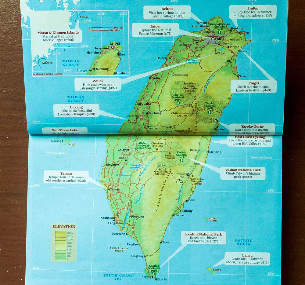 Taiwan map showing you the "Top Experiences"