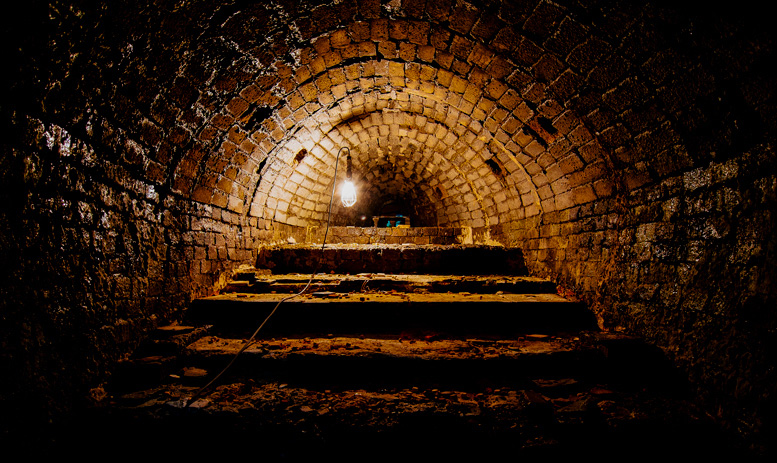 Inside the kiln