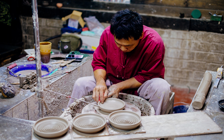 Pottery master at work
