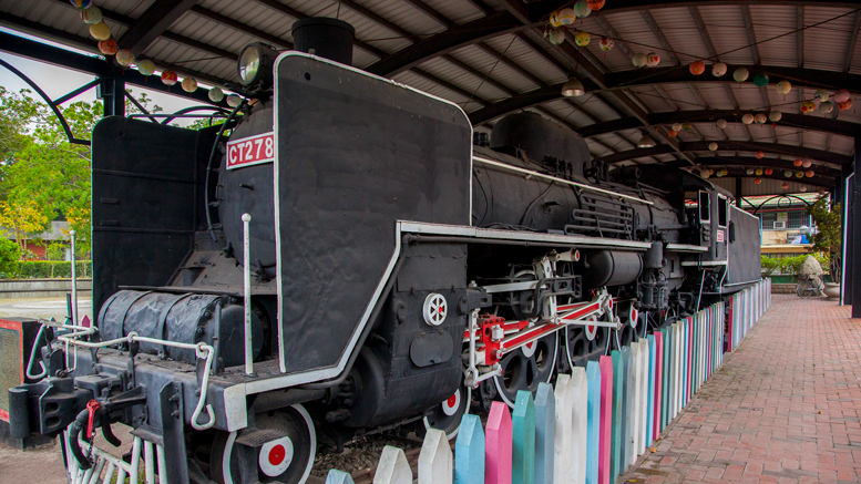 Old locomotive at Ershui Railway Station