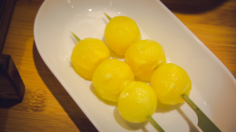 Pineapple ice cream balls