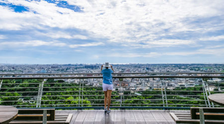 Taking in the Taichung Coast from the Aofeng Hill Viewing Platform