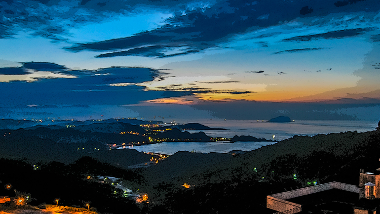 Jiufen scenery in the evening