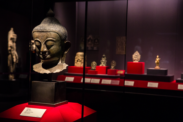 Exhibition featuring Buddhist objects