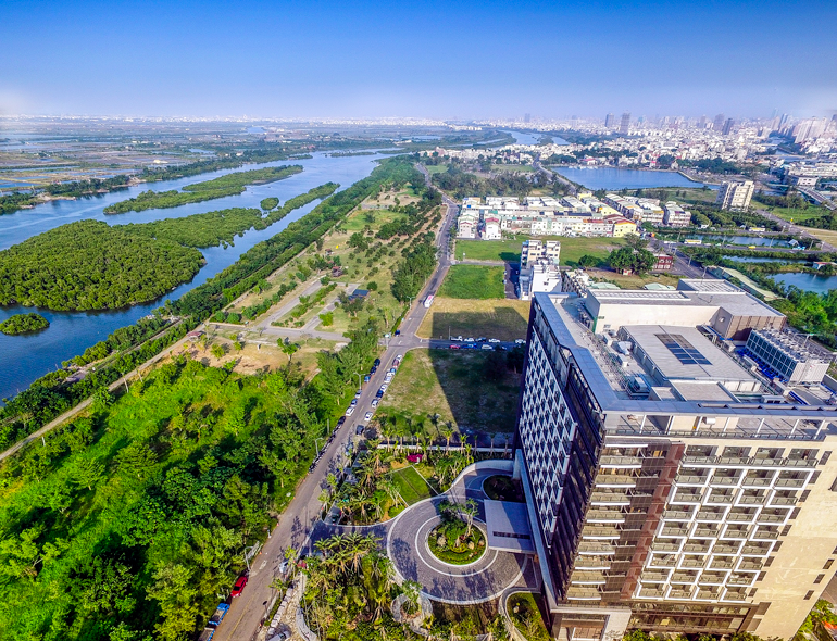 From the Crowne Plaza Tainan you have great views of the wetlands