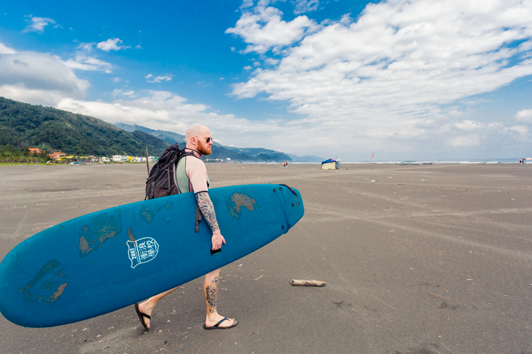 Taking the board to the beach