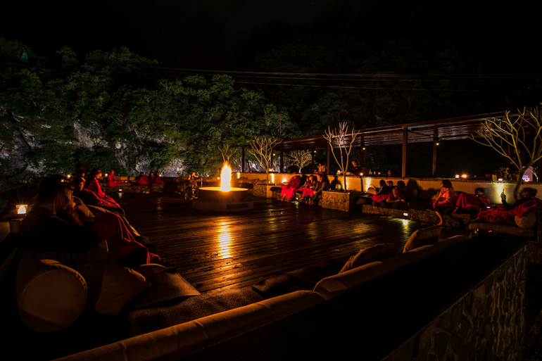Indigenous-music performance on the rooftop