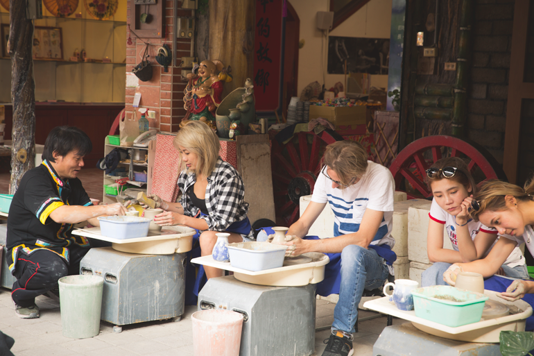 DIY pottery class at the Village