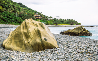 Huge boulders on the beach