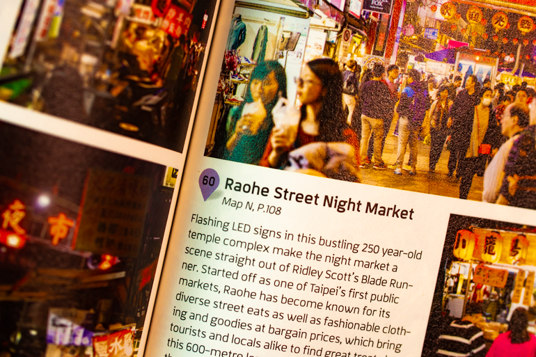 60 places are introduced in the guide, including two night markets