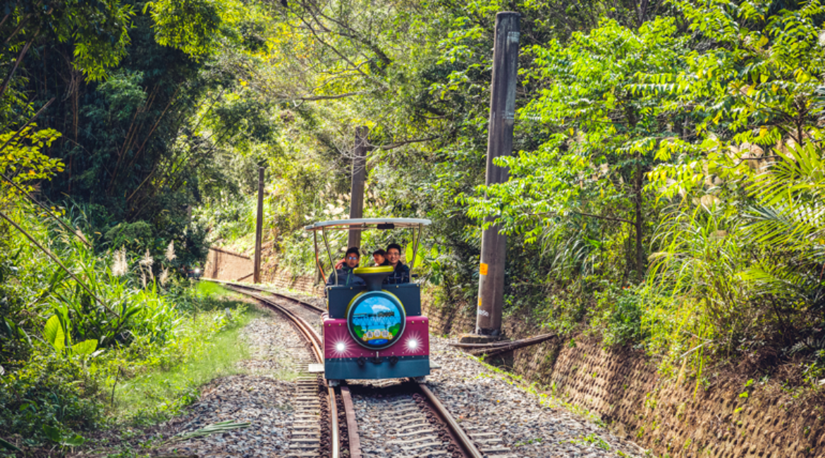 bike on railroad tracks